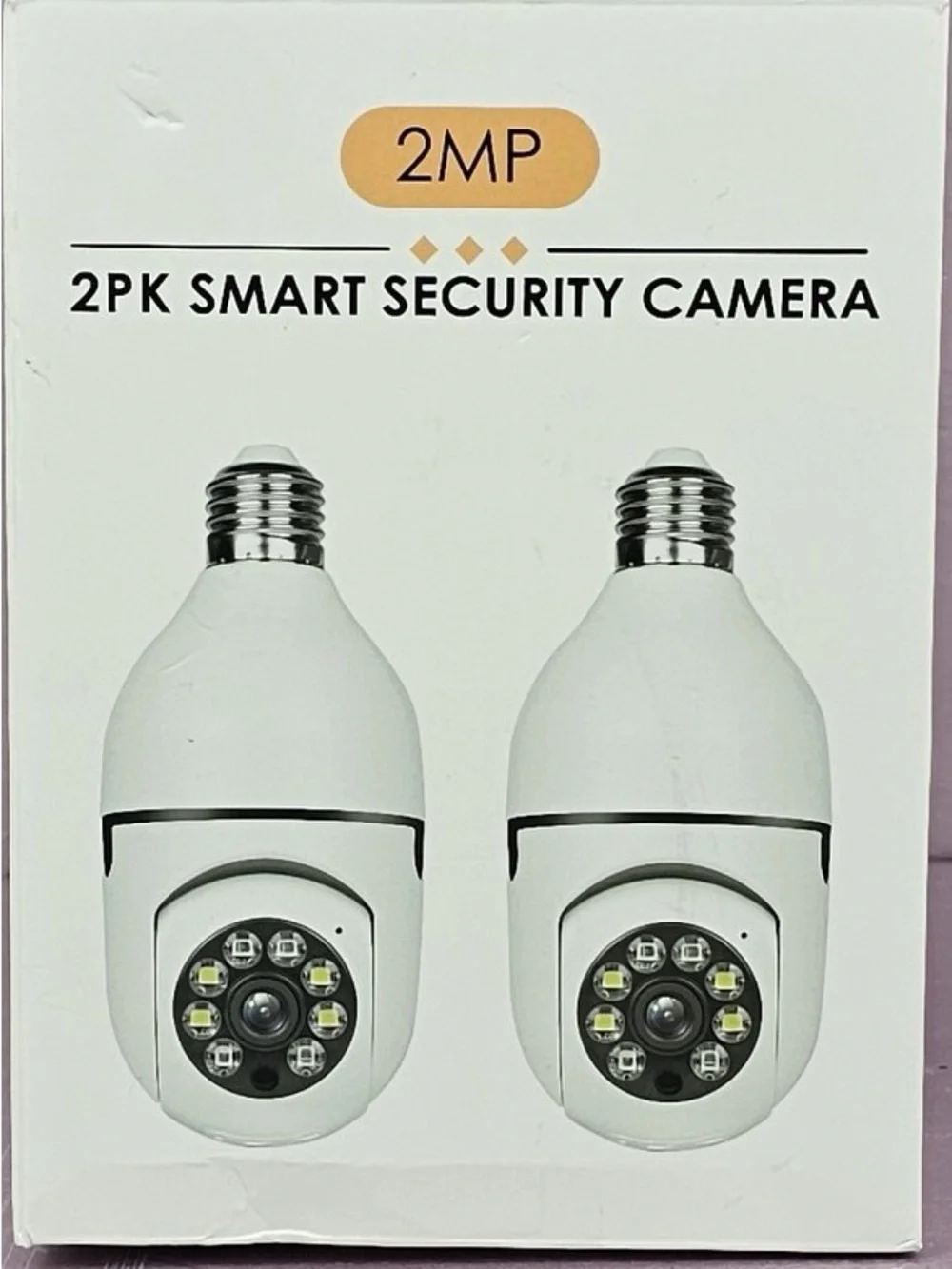 2MP White Smart Security Camera Bulb — 2 Pack